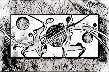 soyut renk tasarımı resim çizimi eskiz retro vintage