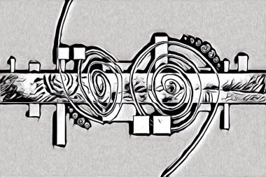 soyut renk tasarımı resim çizimi eskiz retro vintage