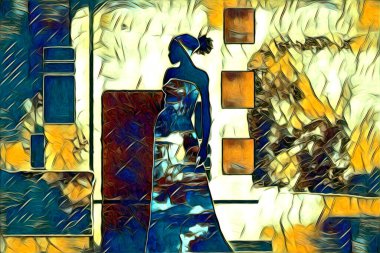 Afrikalı etnik retro vintage çizim çizimi