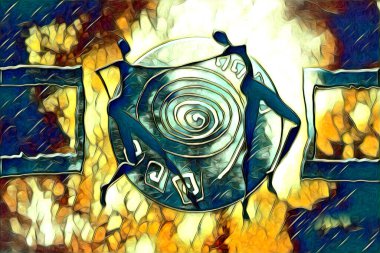 Afrikalı etnik retro vintage çizim çizimi