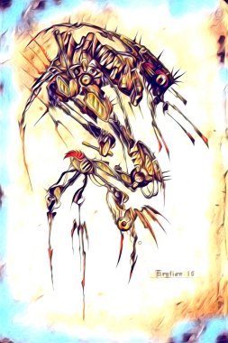 Sibernetik imgelemler gelecekteki dünyada gelecekteki metalik bilim kurgu erkek insansı sayborgun resimleridir.