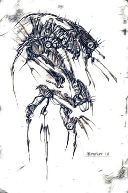 Sibernetik imgelemler gelecekteki dünyada gelecekteki metalik bilim kurgu erkek insansı sayborgun resimleridir.