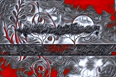 Afrikalı etnik retro vintage çizim çizimi