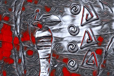 Afrikalı etnik retro vintage çizim çizimi