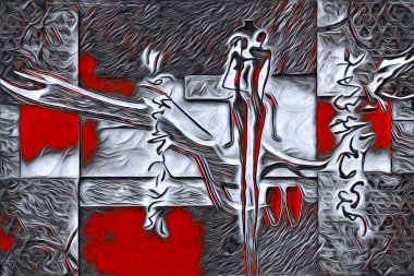 Afrikalı etnik retro vintage çizim çizimi