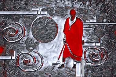 Afrikalı etnik retro vintage çizim çizimi