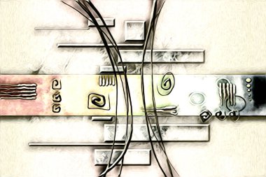 soyut renk tasarımı resim çizimi eskiz retro vintage