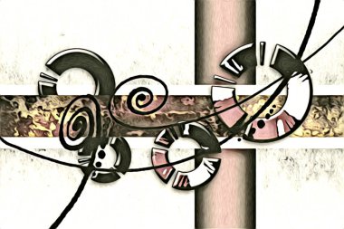 soyut renk tasarımı resim çizimi eskiz retro vintage