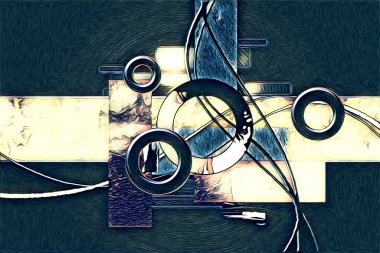 soyut renk tasarımı resim çizimi eskiz retro vintage