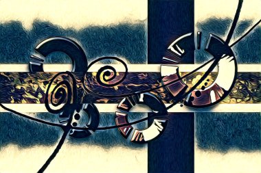 soyut renk tasarımı resim çizimi eskiz retro vintage