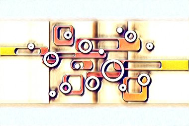 soyut renk tasarımı resim çizimi eskiz retro vintage