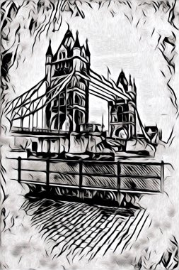 Londra sanat tasarımı çizimi çizimi eğlenceli tasarım antika retro