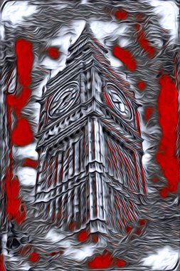 Londra sanat tasarımı çizimi çizimi eğlenceli tasarım antika retro