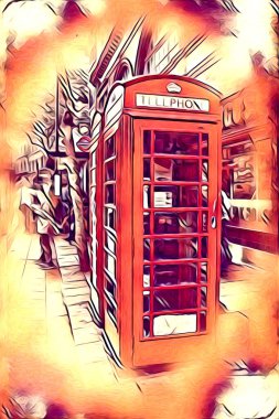 Londra sanat tasarımı çizimi çizimi eğlenceli tasarım antika retro