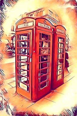 Londra sanat tasarımı çizimi çizimi eğlenceli tasarım antika retro