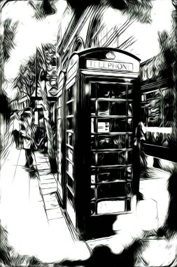 Londra sanat tasarımı çizimi çizimi eğlenceli tasarım antika retro