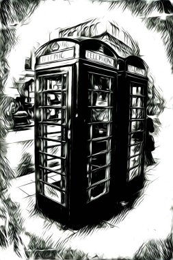 Londra sanat tasarımı çizimi çizimi eğlenceli tasarım antika retro