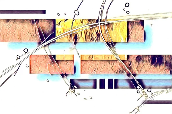 Абстрактный Цветовой Дизайн Иллюстрации Рисунок Живописи Эскиз Ретро Винтаж — стоковое фото