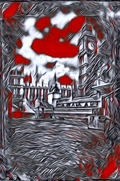 Londra sanat tasarımı çizimi çizimi eğlenceli tasarım antika retro