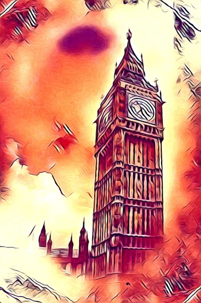 Londra sanat tasarımı çizimi çizimi eğlenceli tasarım antika retro