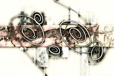 soyut renk tasarımı resim çizimi eskiz retro vintage