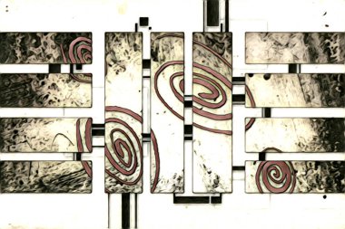 soyut renk tasarımı resim çizimi eskiz retro vintage