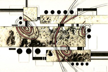 soyut renk tasarımı resim çizimi eskiz retro vintage