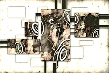 soyut renk tasarımı resim çizimi eskiz retro vintage