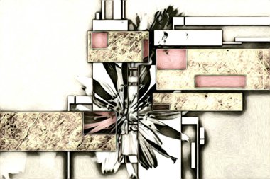 soyut renk tasarımı resim çizimi eskiz retro vintage