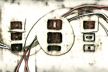 soyut renk tasarımı resim çizimi eskiz retro vintage