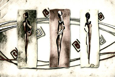 soyut renk tasarımı resim çizimi eskiz retro vintage