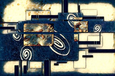 soyut renk tasarımı resim çizimi eskiz retro vintage