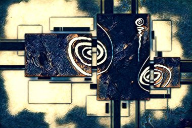 soyut renk tasarımı resim çizimi eskiz retro vintage