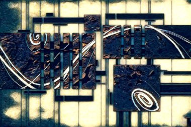 soyut renk tasarımı resim çizimi eskiz retro vintage