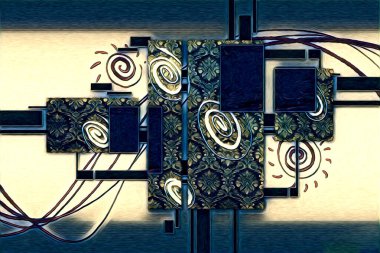 soyut renk tasarımı resim çizimi eskiz retro vintage