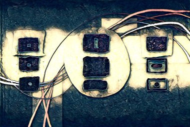 soyut renk tasarımı resim çizimi eskiz retro vintage