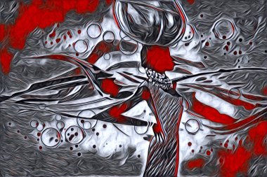 Afrikalı etnik retro vintage çizim çizimi