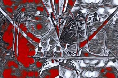 Afrikalı etnik retro vintage çizim çizimi