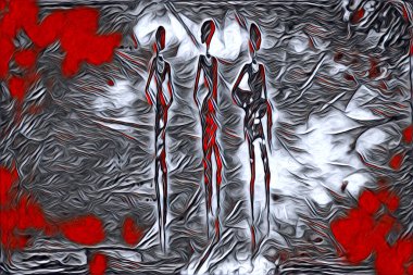 Afrikalı etnik retro vintage çizim çizimi