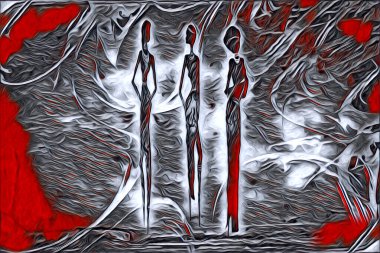 Afrikalı etnik retro vintage çizim çizimi