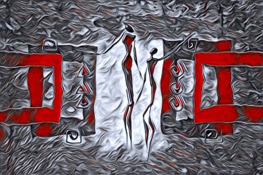 Afrikalı etnik retro vintage çizim çizimi