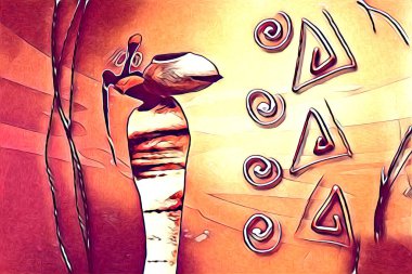 Afrikalı etnik retro vintage çizim çizimi