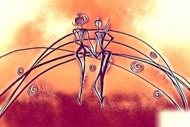 Afrikalı etnik retro vintage çizim çizimi