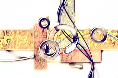 soyut renk tasarımı resim çizimi eskiz retro vintage