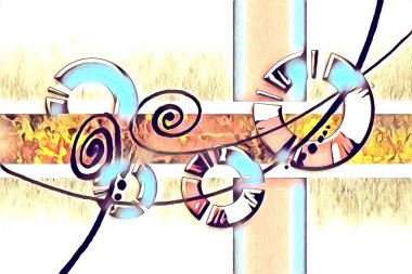 soyut renk tasarımı resim çizimi eskiz retro vintage