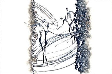 soyut renk tasarımı resim çizimi eskiz retro vintage