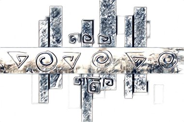 soyut renk tasarımı resim çizimi eskiz retro vintage