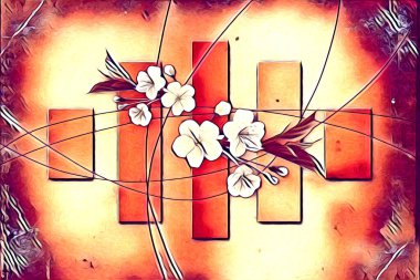 soyut renk tasarımı resim çizimi eskiz retro vintage