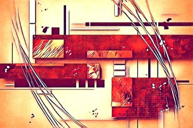 soyut renk tasarımı resim çizimi eskiz retro vintage