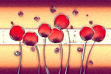 soyut renk tasarımı resim çizimi eskiz retro vintage